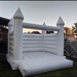 Medieval castle-themed bounce house