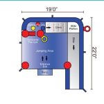 Layout for a bounce house with attached slide