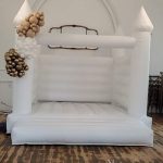 Medieval castle-themed bounce house
